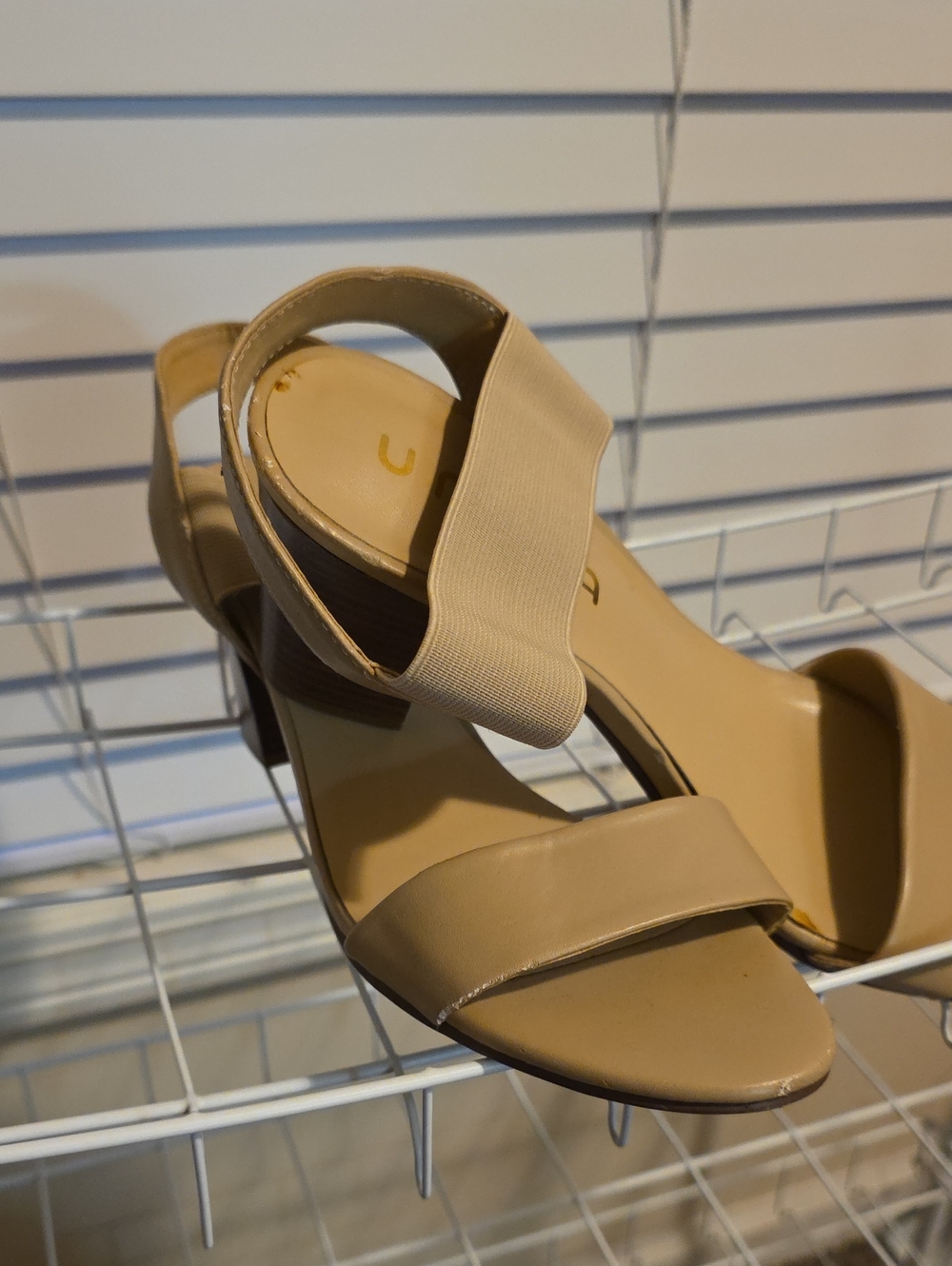 Unisa Tan Elastic Strap Block Heel Sandals